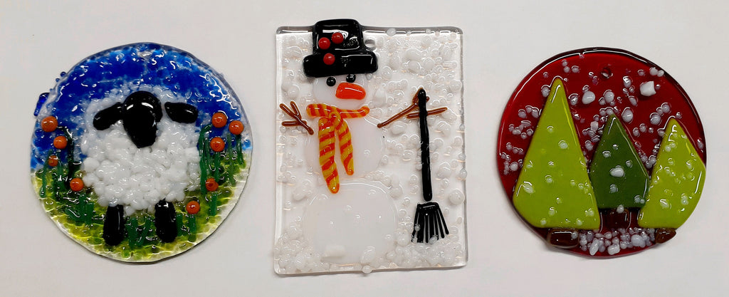 Fused Glass Holiday Ornaments!